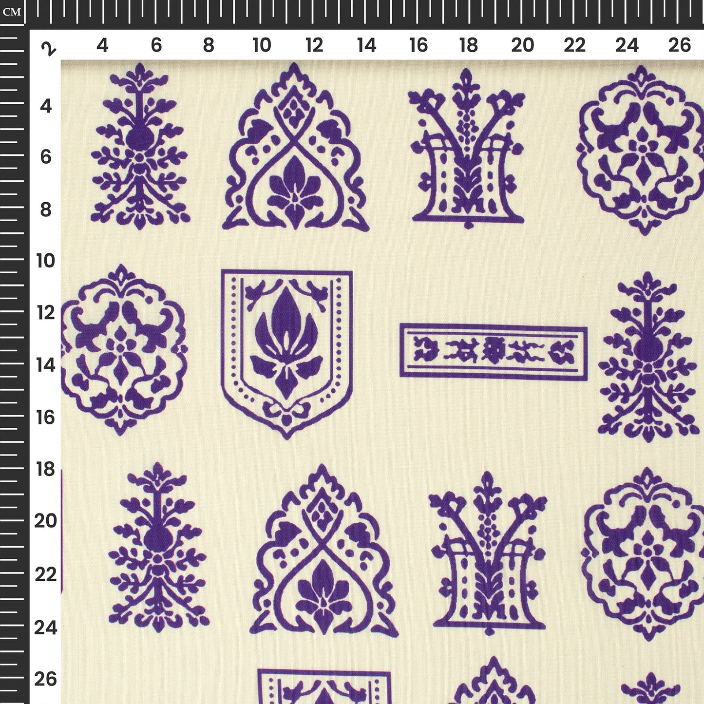 Hand Block Inspired Pattern Digital Print Muslin Fabric