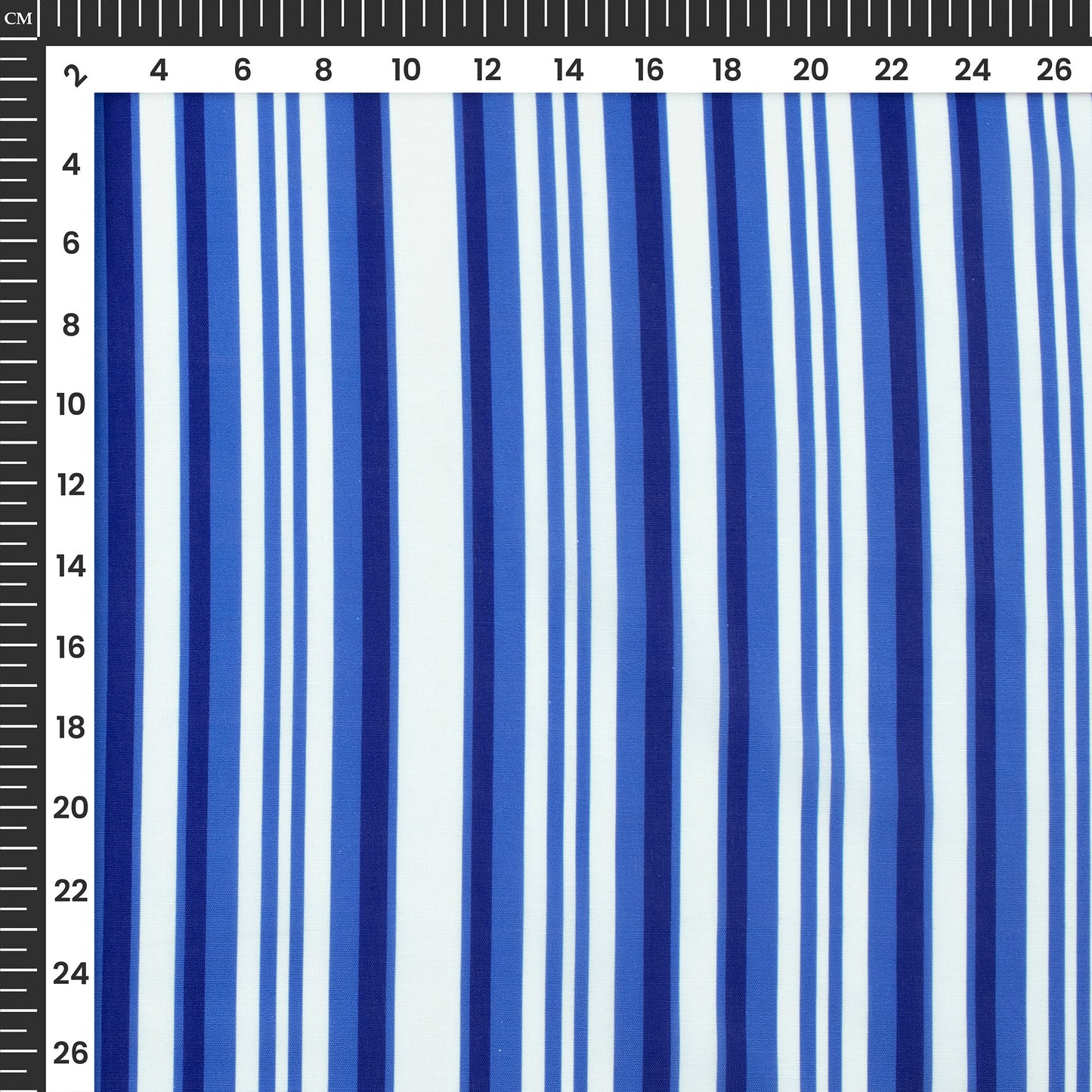 Neavy Blue And White Stripes Digital Print Muslin Fabric