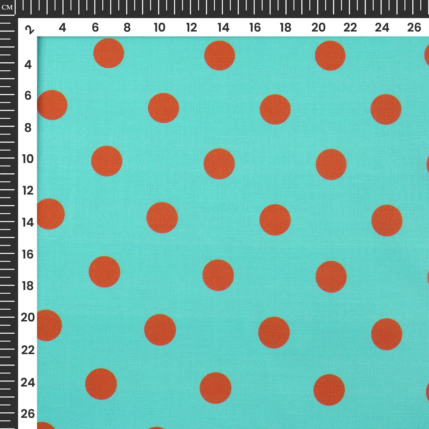 Chilli Red Polka Dots Digital Print Poly Linen Slub Fabric