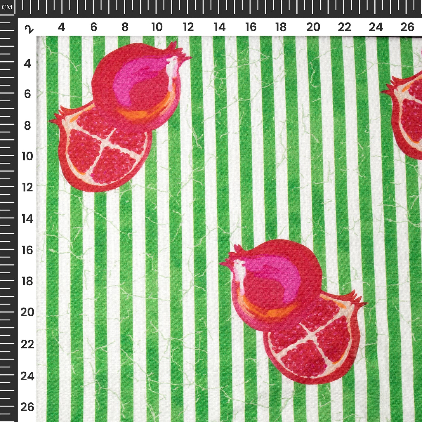 Cherry Red Stripes Digital Print Cotton Mulmul Fabric