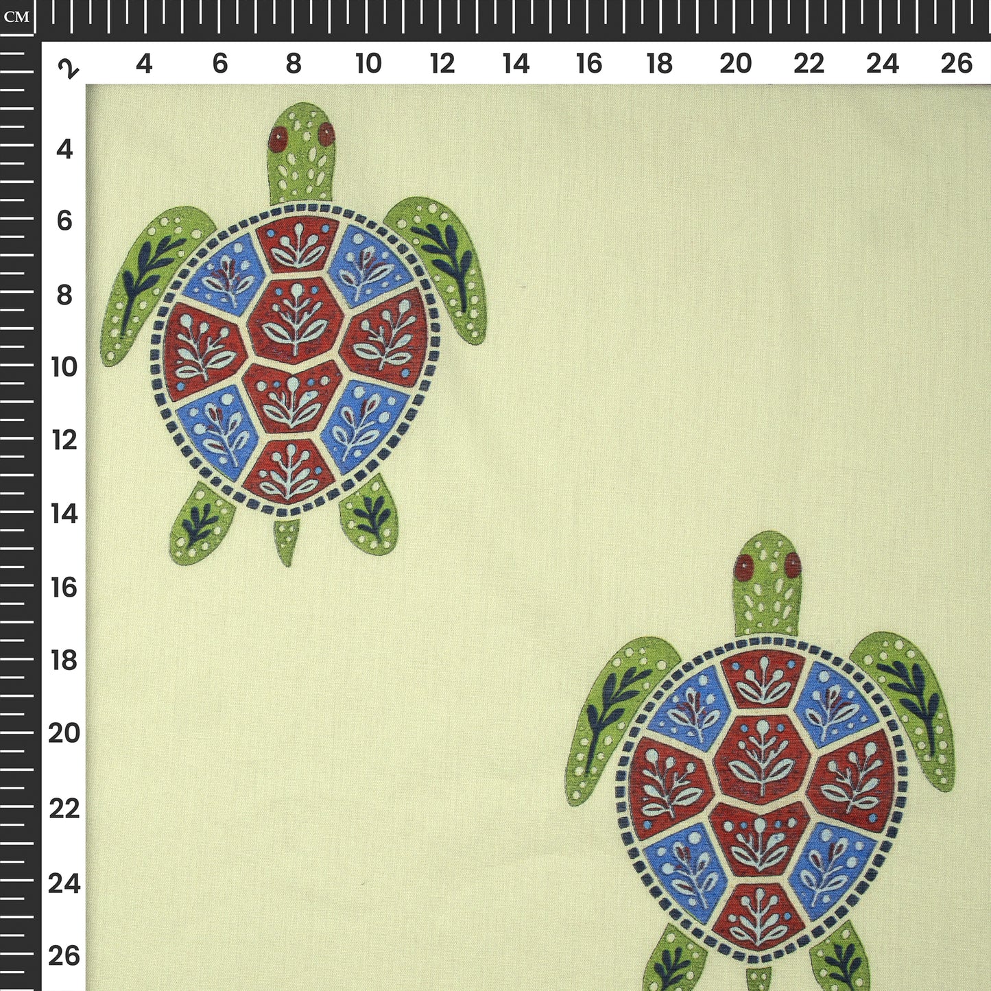 Cream Quirky Digital Print Cotton Mulmul Fabric