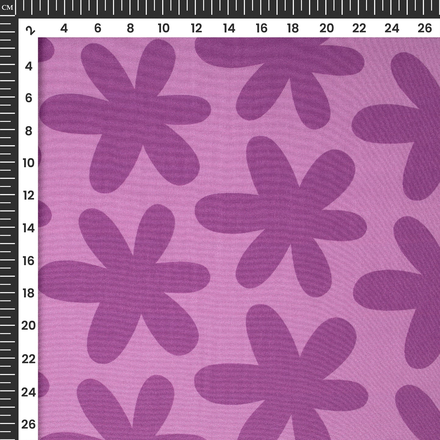 Violet Purple Floral Digital Print Crepe Silk Fabric