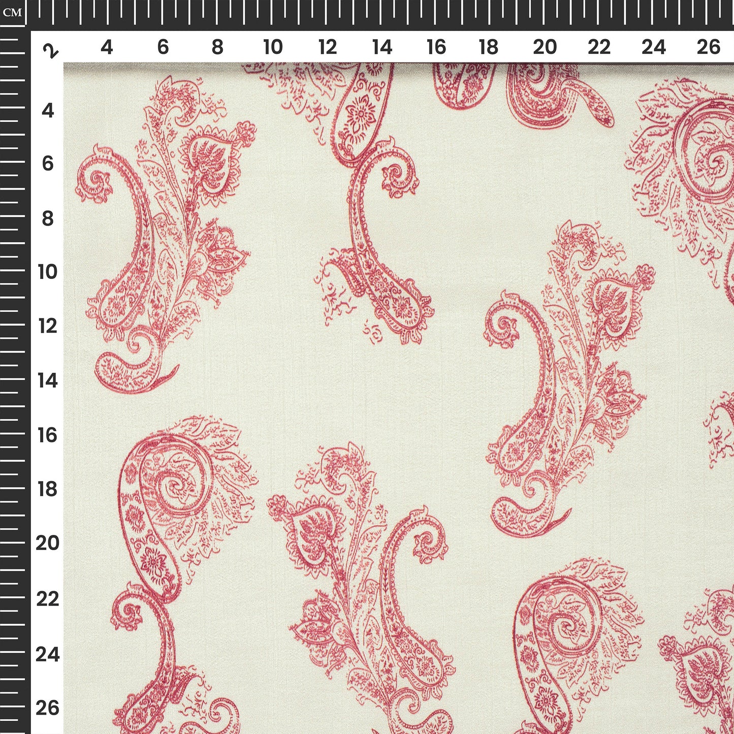 Off White Floral Digital Print Bemberg Raw Silk Fabric