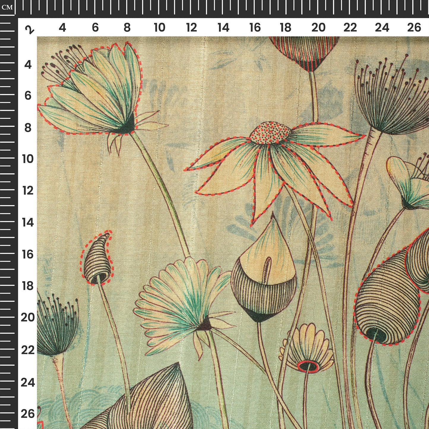 Modern Canvas - Artistic Digital Print Art Tussar Silk Fabric