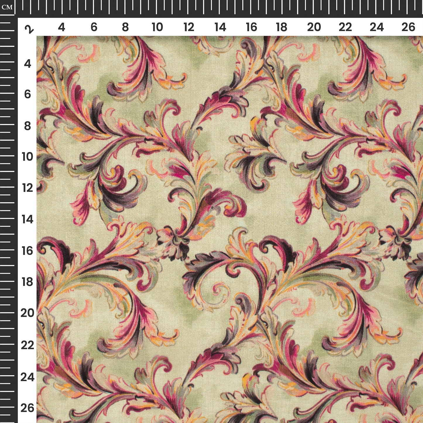 Pastle Cream Floral Pattern Digital Print Viscose Uppada Silk Fabric