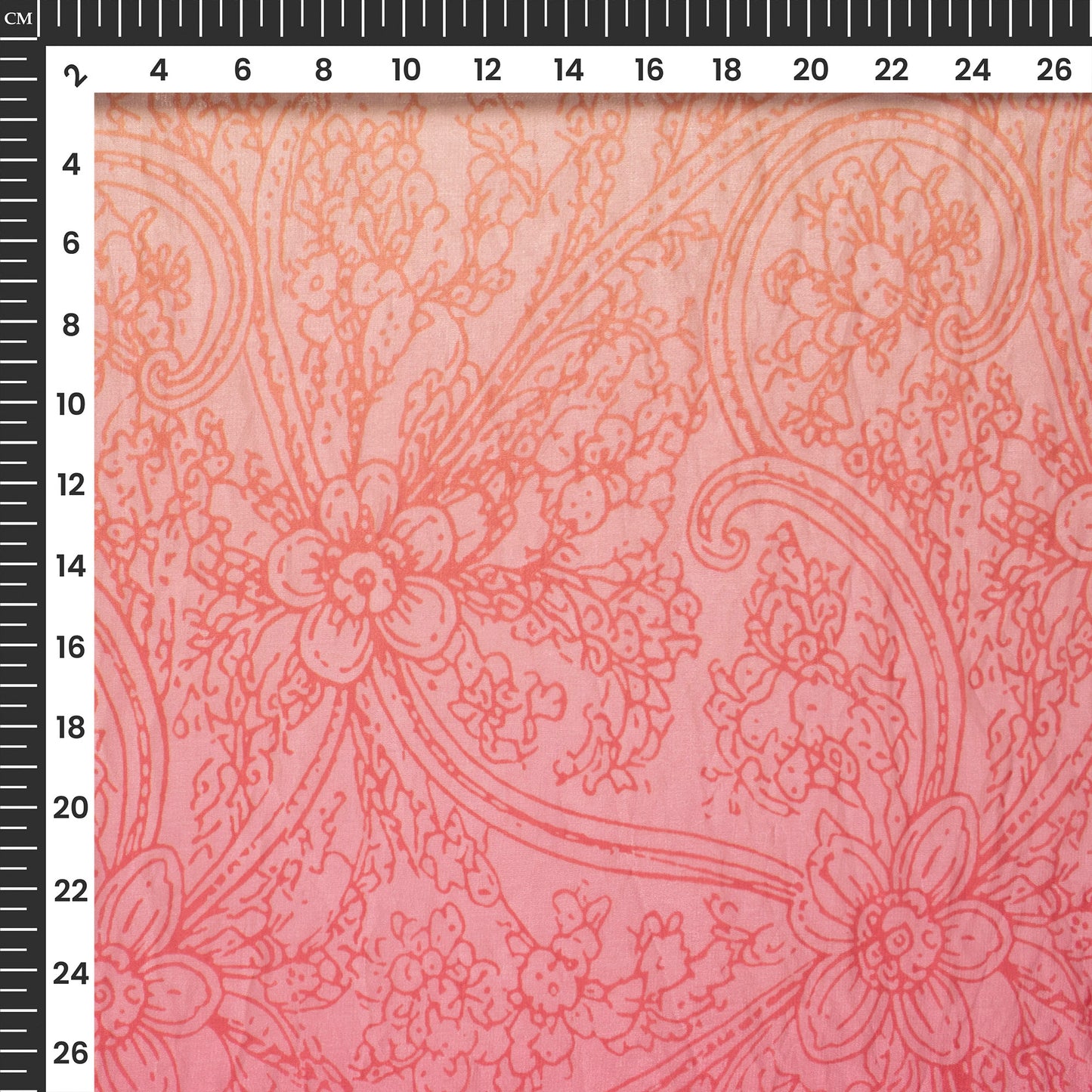 Rose Red Floral Digital Print Shimmer Tissue Fabric