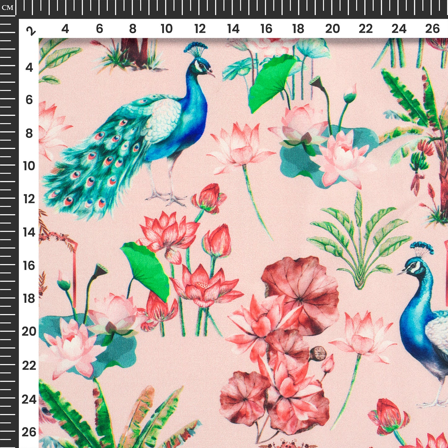 Vrindavan Blossom Digital Print Crepe Silk Fabric