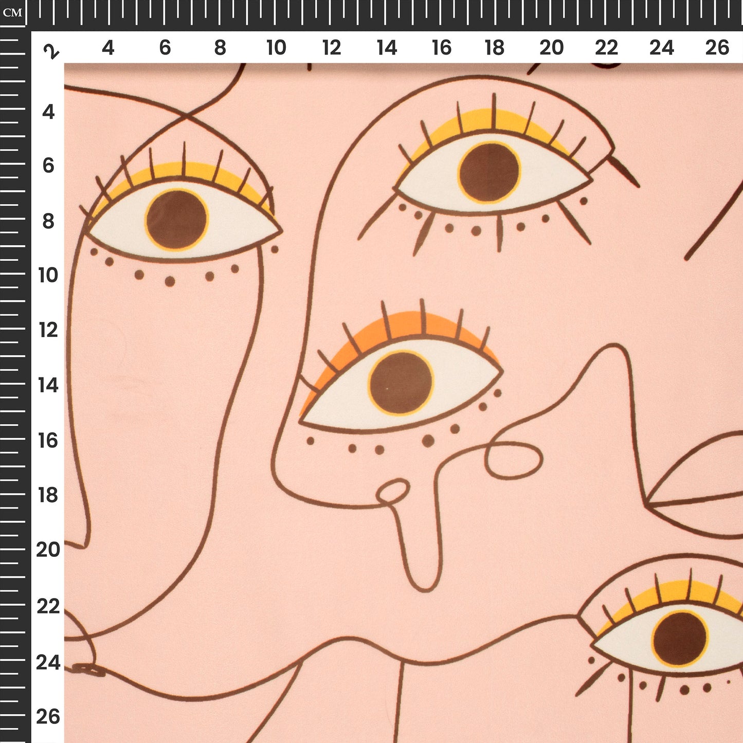 Mystic Evil Eye Doodle Digital Print Imported Satin Fabric