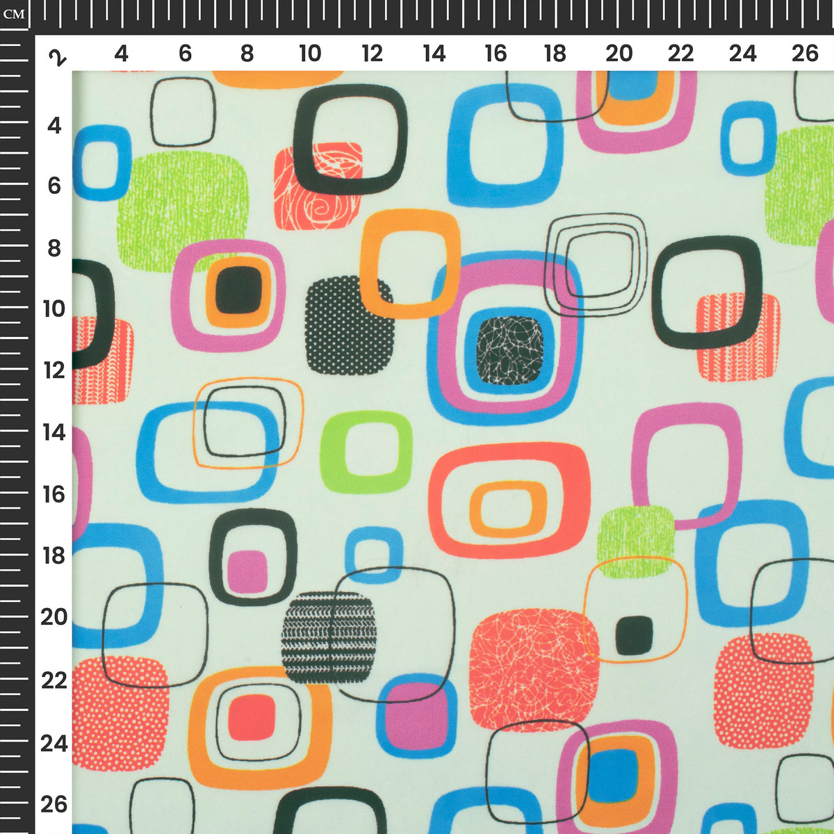 Retro Box Pop Digital Print Imported Satin Fabric