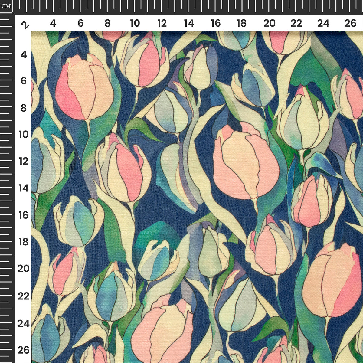Watermelon Pink Floral Digital Print Elegant Blend Pashmina Fabric