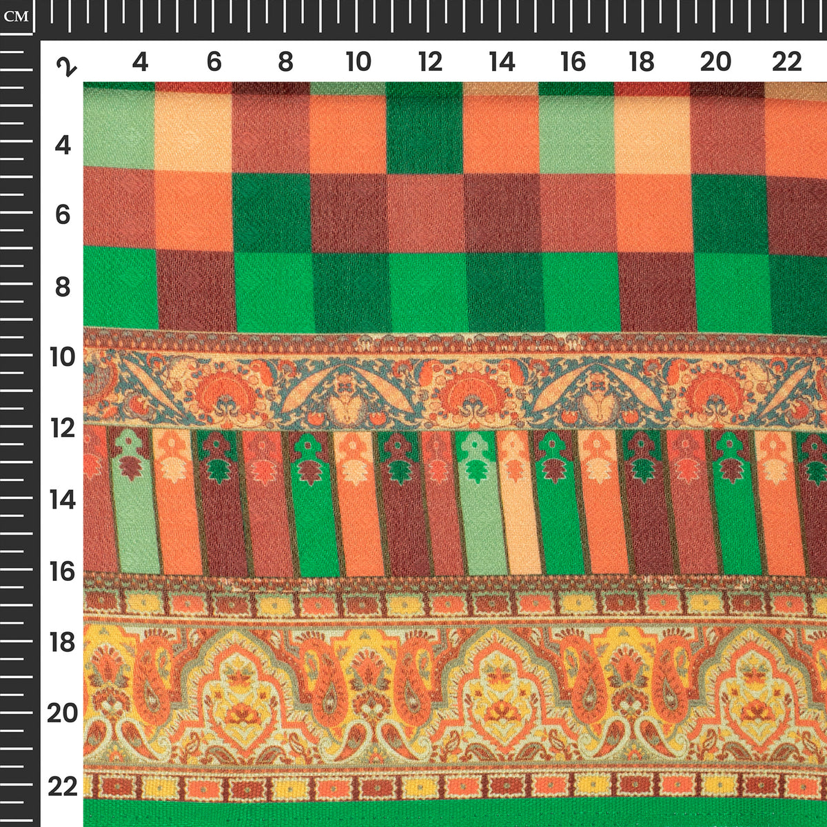 Multi-Color Checks Digital Print Elegant Blend Pashmina Fabric