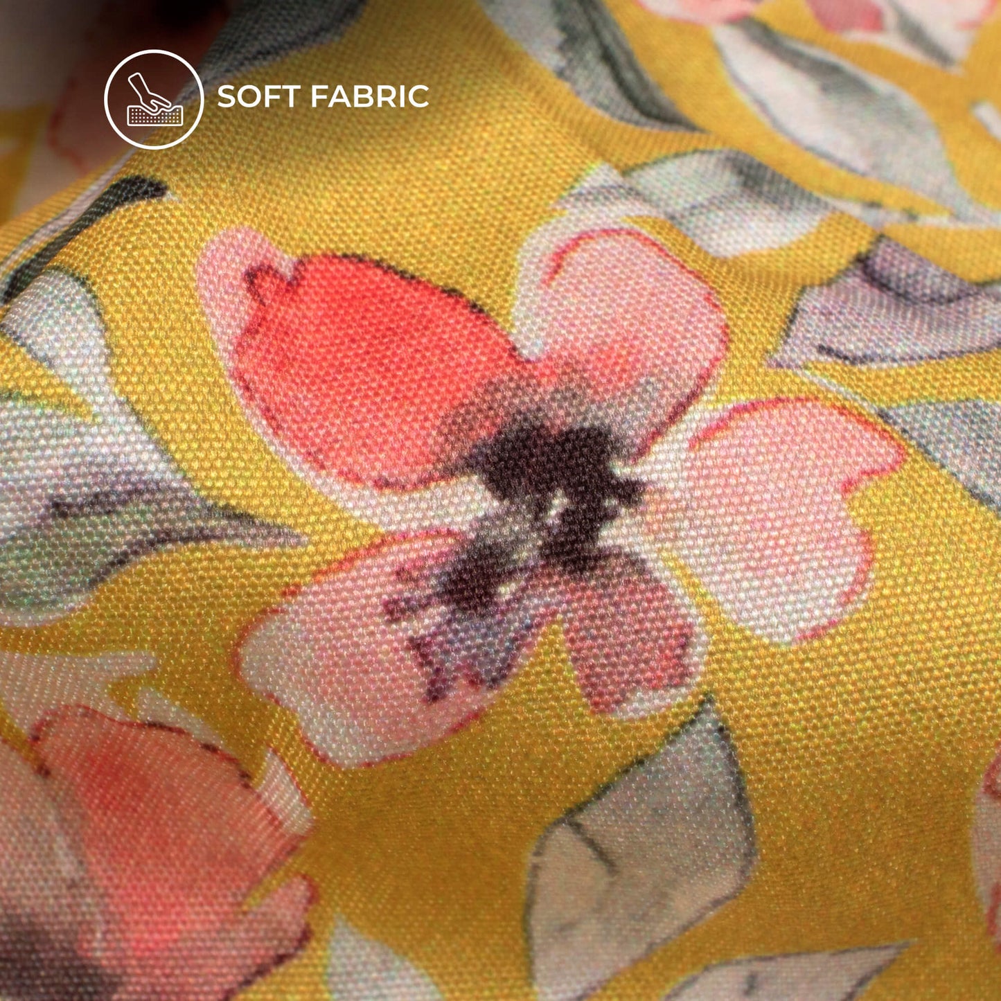 Blushing Floral Digital Print Butter Crepe Fabric