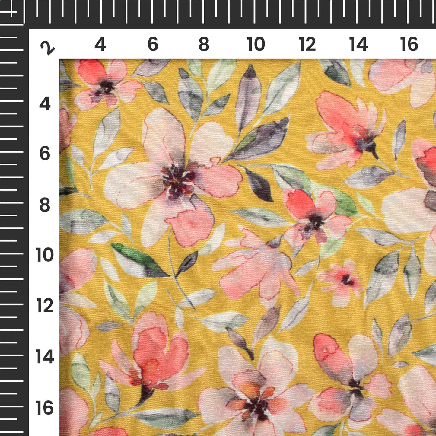 Blushing Floral Digital Print Butter Crepe Fabric