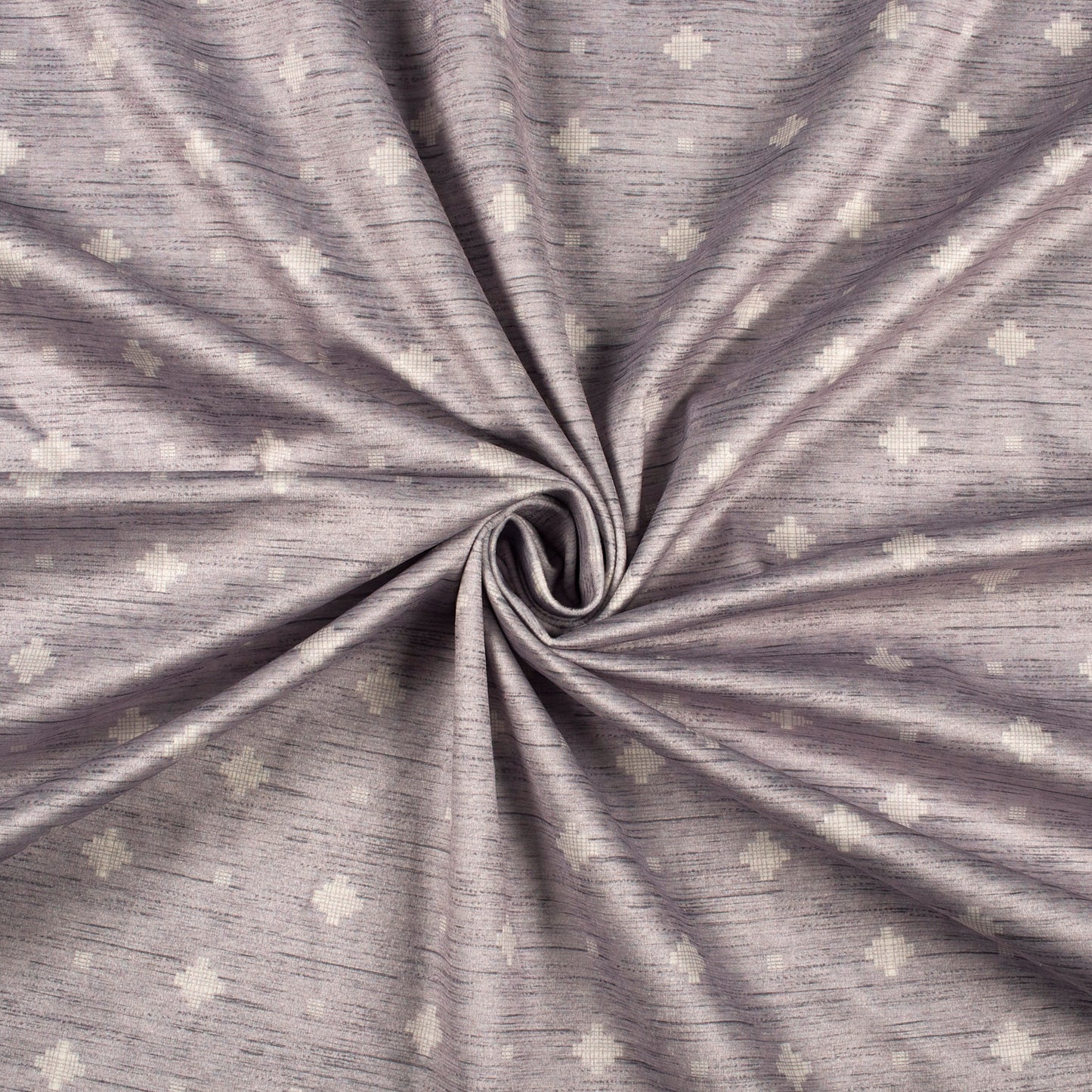 Light Grey Geometric Pattern Digital Print Velvet Fabric (Width 58 inches)