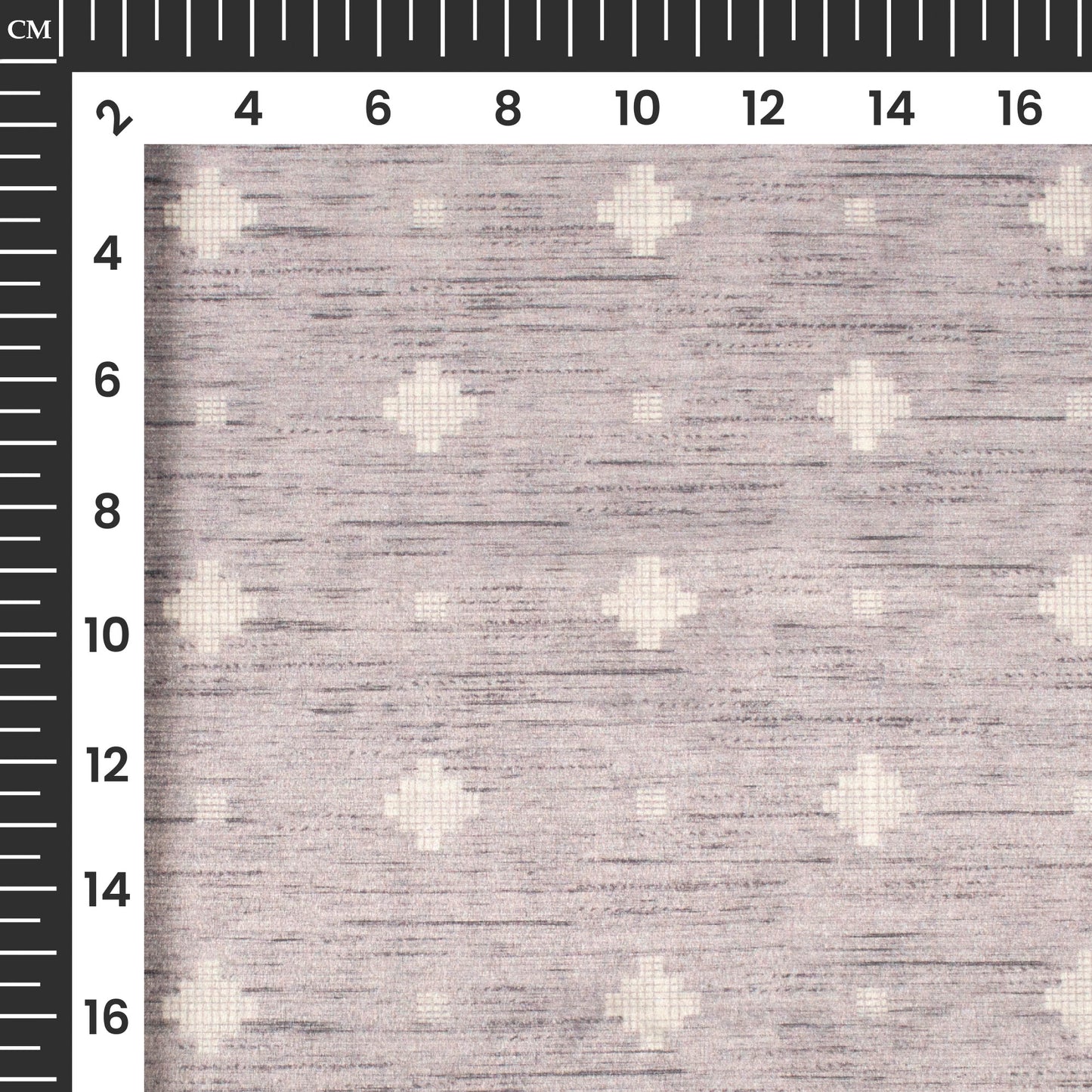 Light Grey Geometric Pattern Digital Print Velvet Fabric (Width 58 inches)