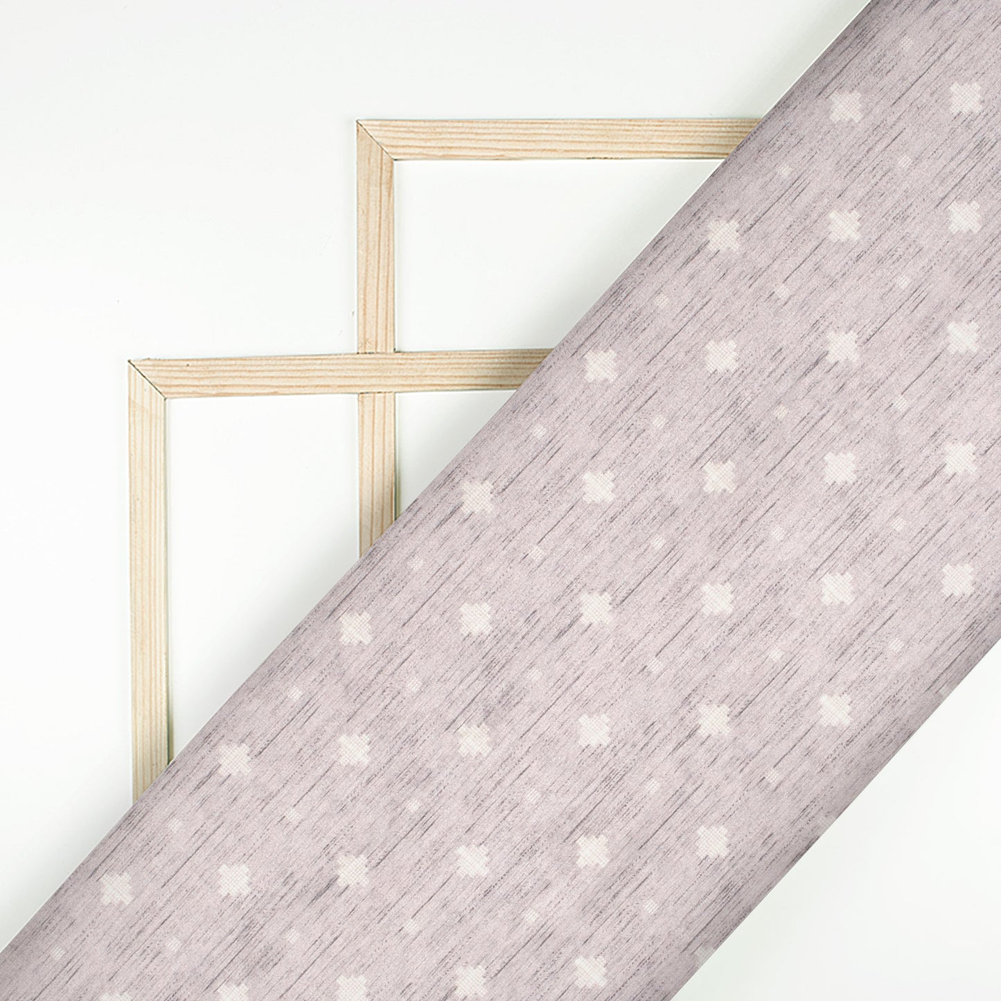 Light Grey Geometric Pattern Digital Print Velvet Fabric (Width 58 inches)