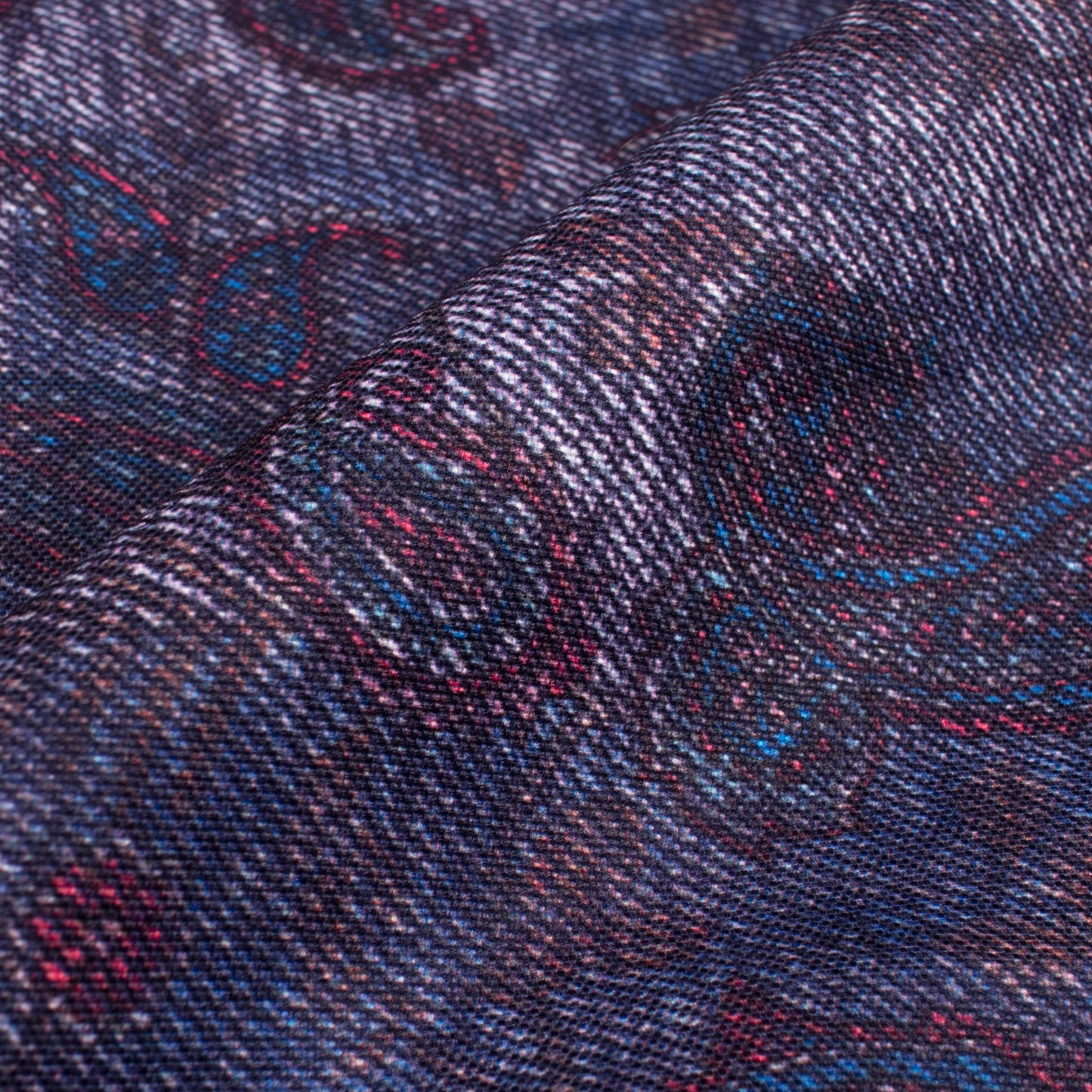Yale Blue Deniim Pattern Digital Print Rayon Fabric
