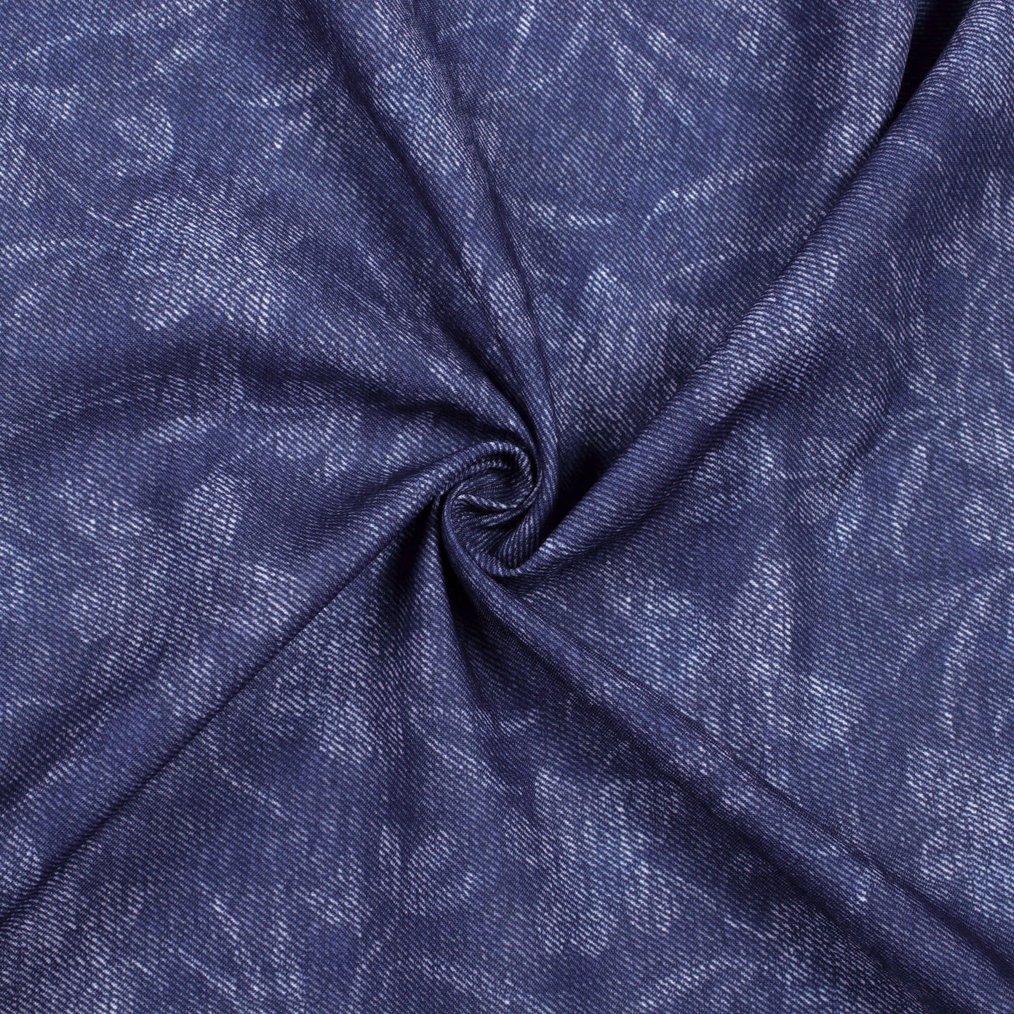 Yale Blue And Pastel Grey Deniim Pattern Digital Print Rayon Fabric