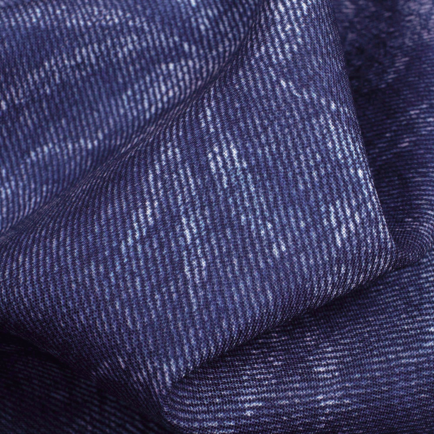 Yale Blue And Pastel Grey Deniim Pattern Digital Print Rayon Fabric