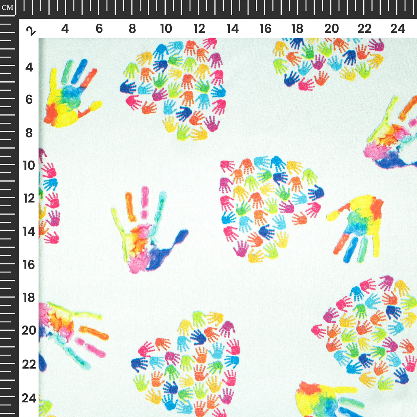 White And Bumblebee Yellow Holi Pattern Digital Print Japan Satin Fabric