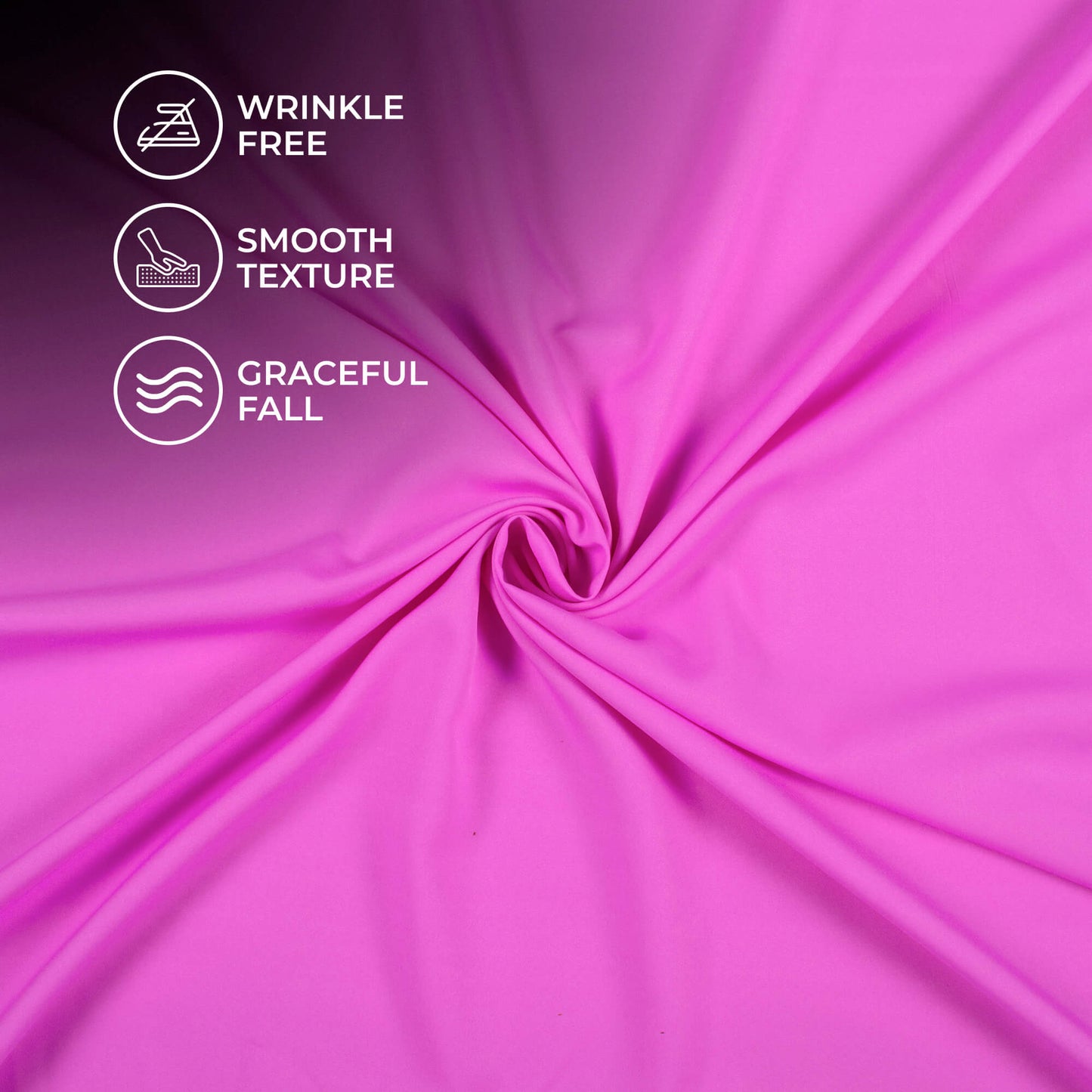 Fuschsia Pink Plain Butter Crepe Fabric