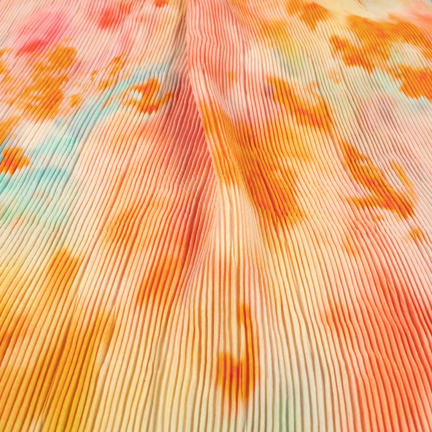 Best Selling Tye And Dye Pleated Crepe Satin  Fabric