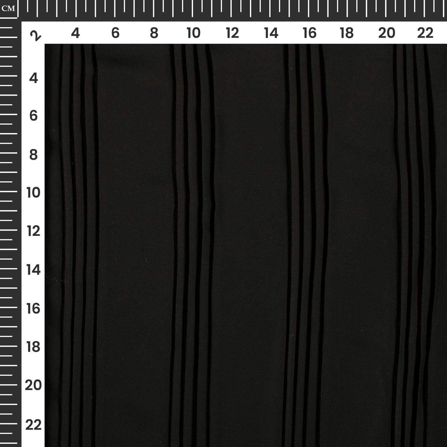 Black Plain Half Pleated Imported Satin Fabric