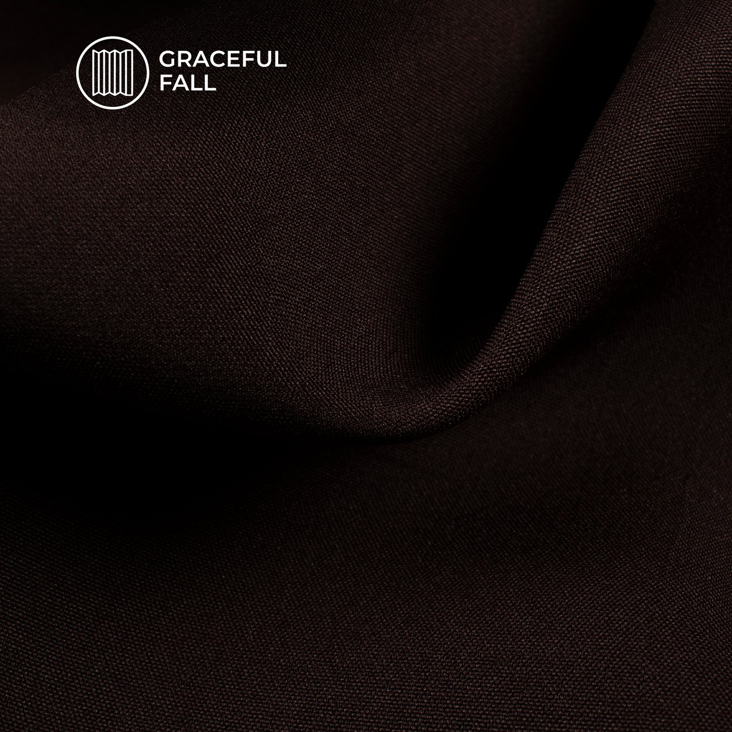 Dark Brown Plain Lining Butter Crepe Fabric