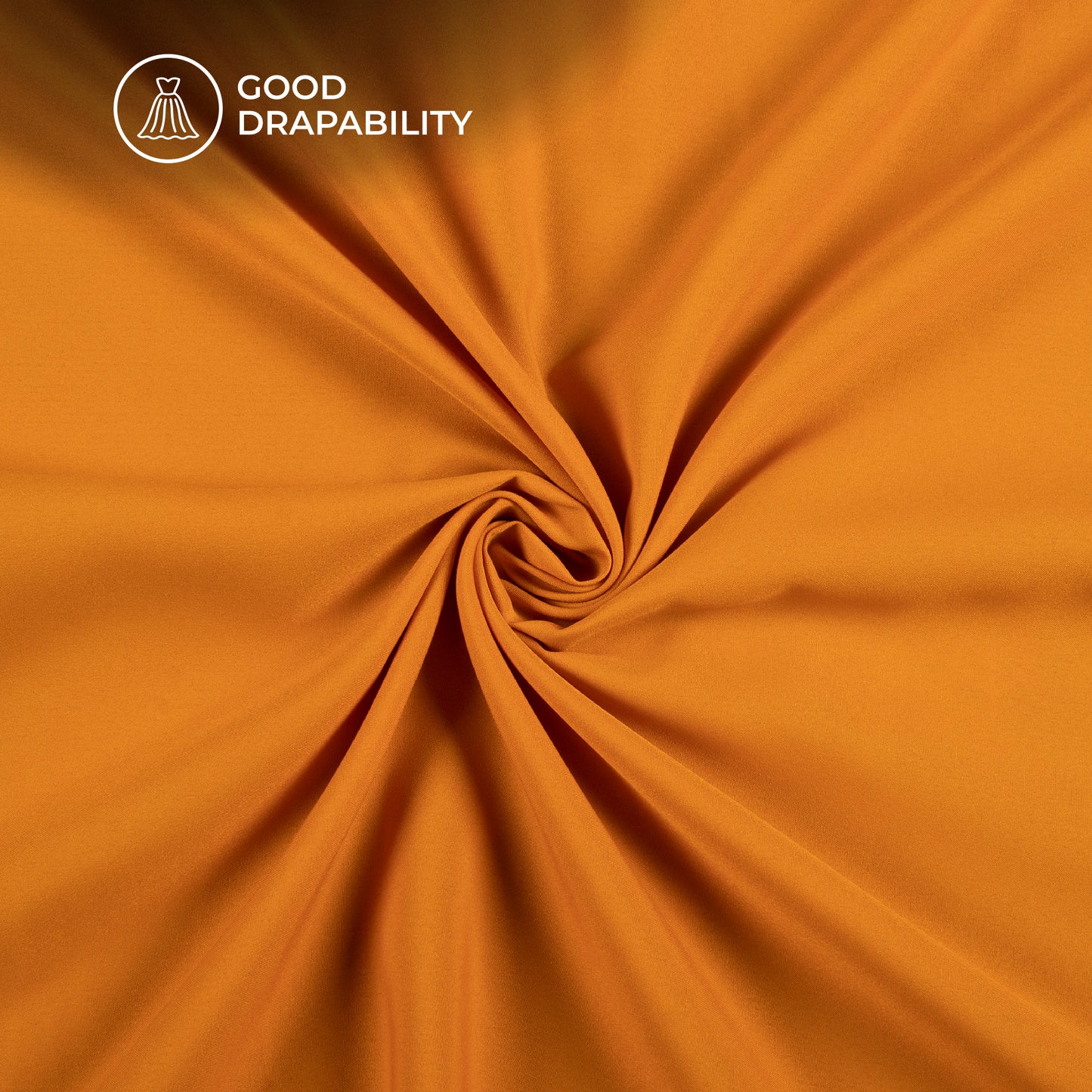 Cadmium Orange Plain Lining Butter Crepe Fabric