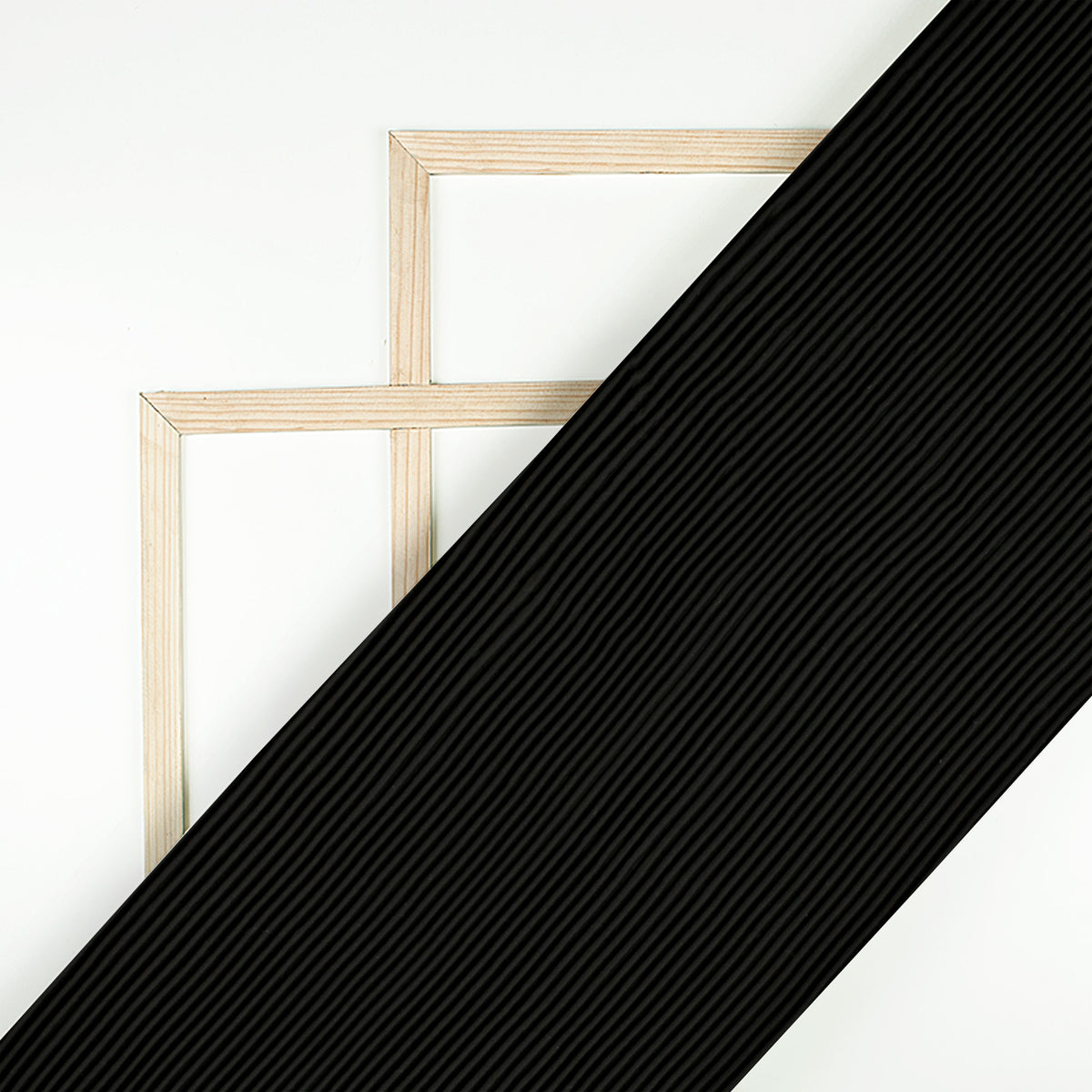 Classic Black Plain Pleated Imported Satin Fabric