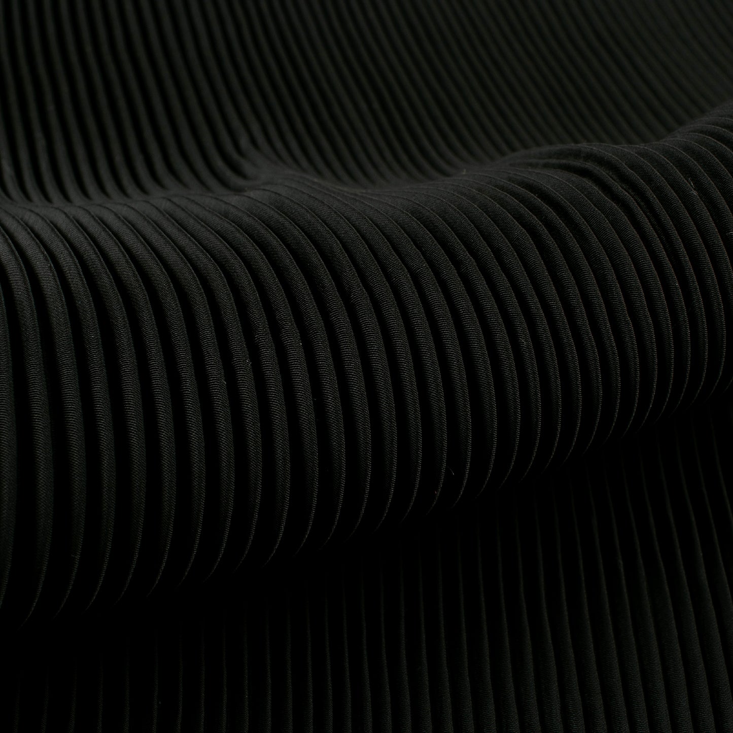 Classic Black Plain Pleated Imported Satin Fabric
