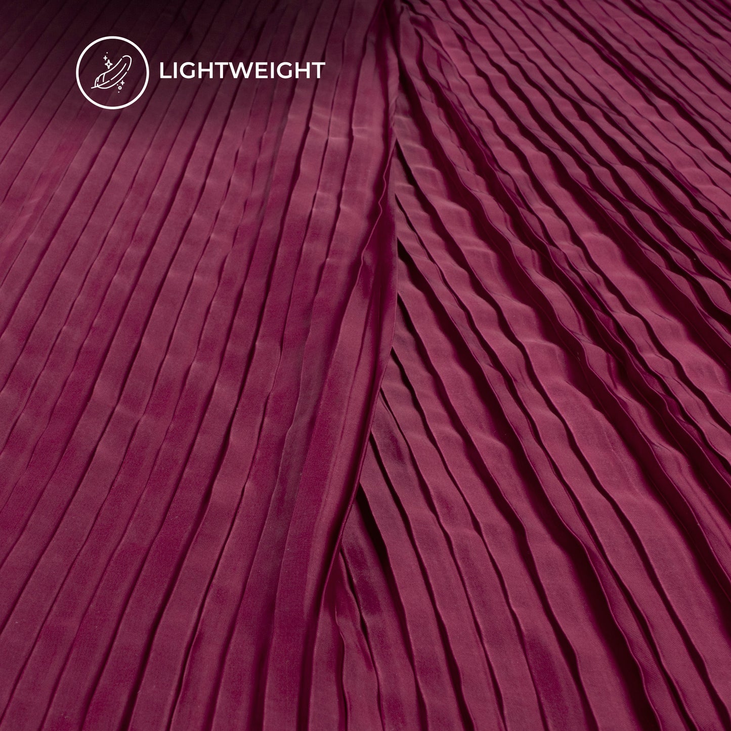 Jam Purple Plain Pleated Imported Satin Fabric