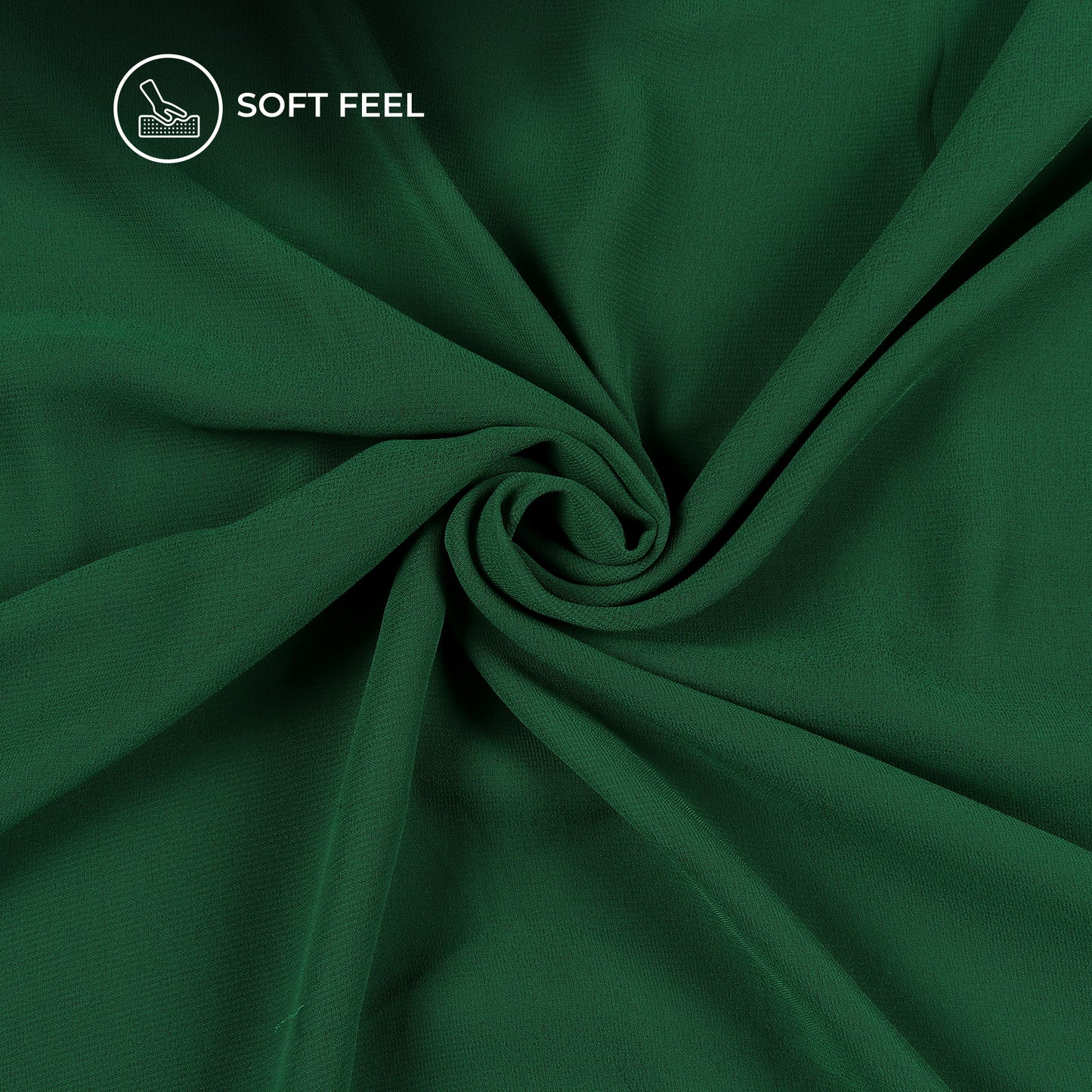 Dark Green Plain Georgette Fabric