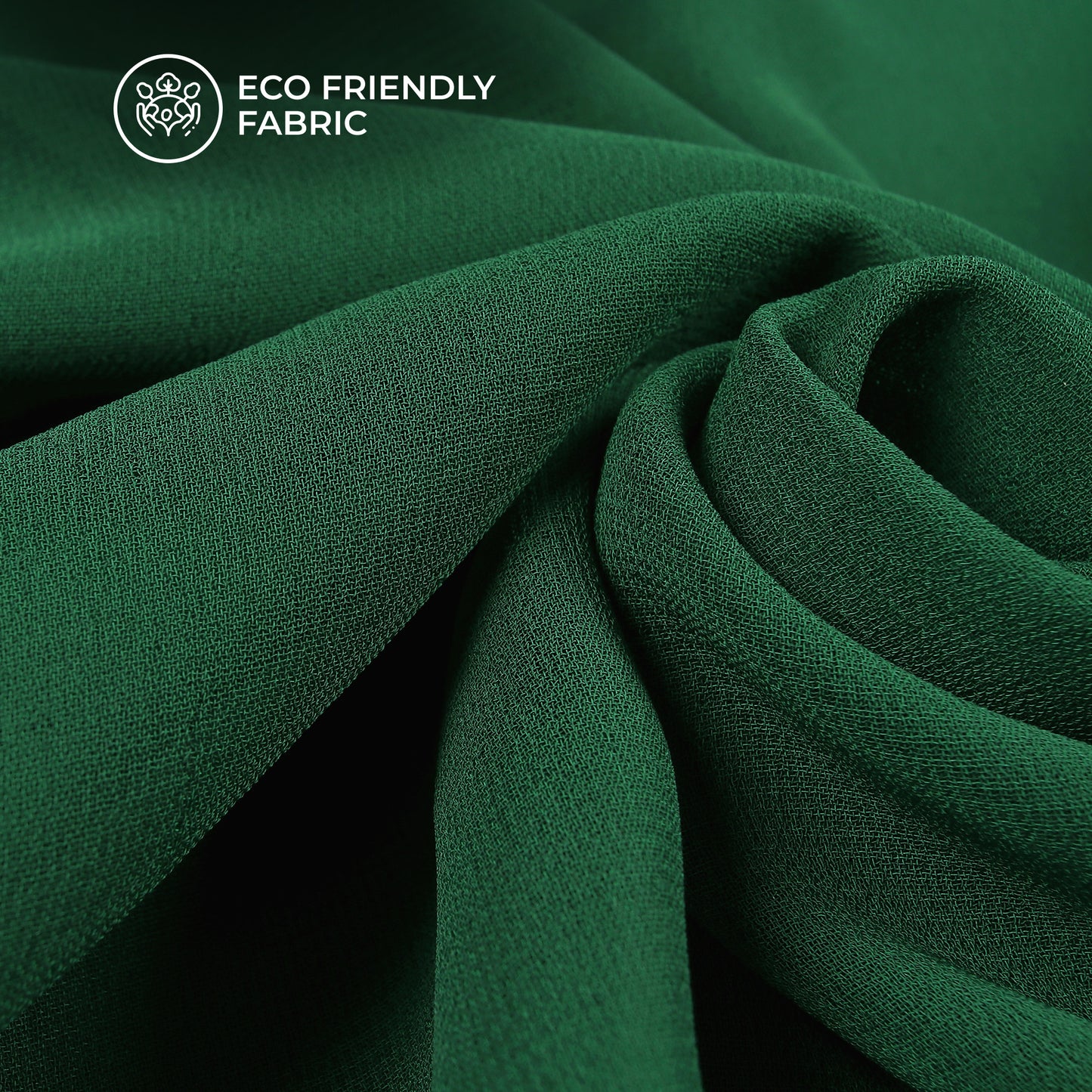 Dark Green Plain Georgette Fabric