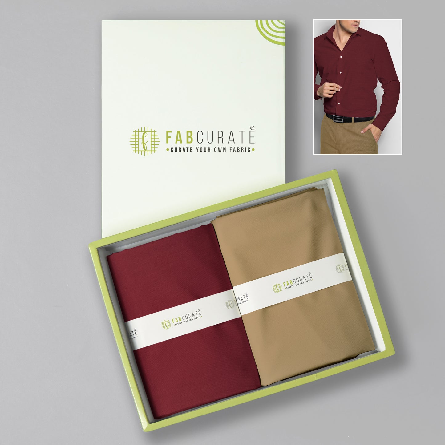 Men's Unstitched Shirt and Pant Fabric Combo in Gifting Case