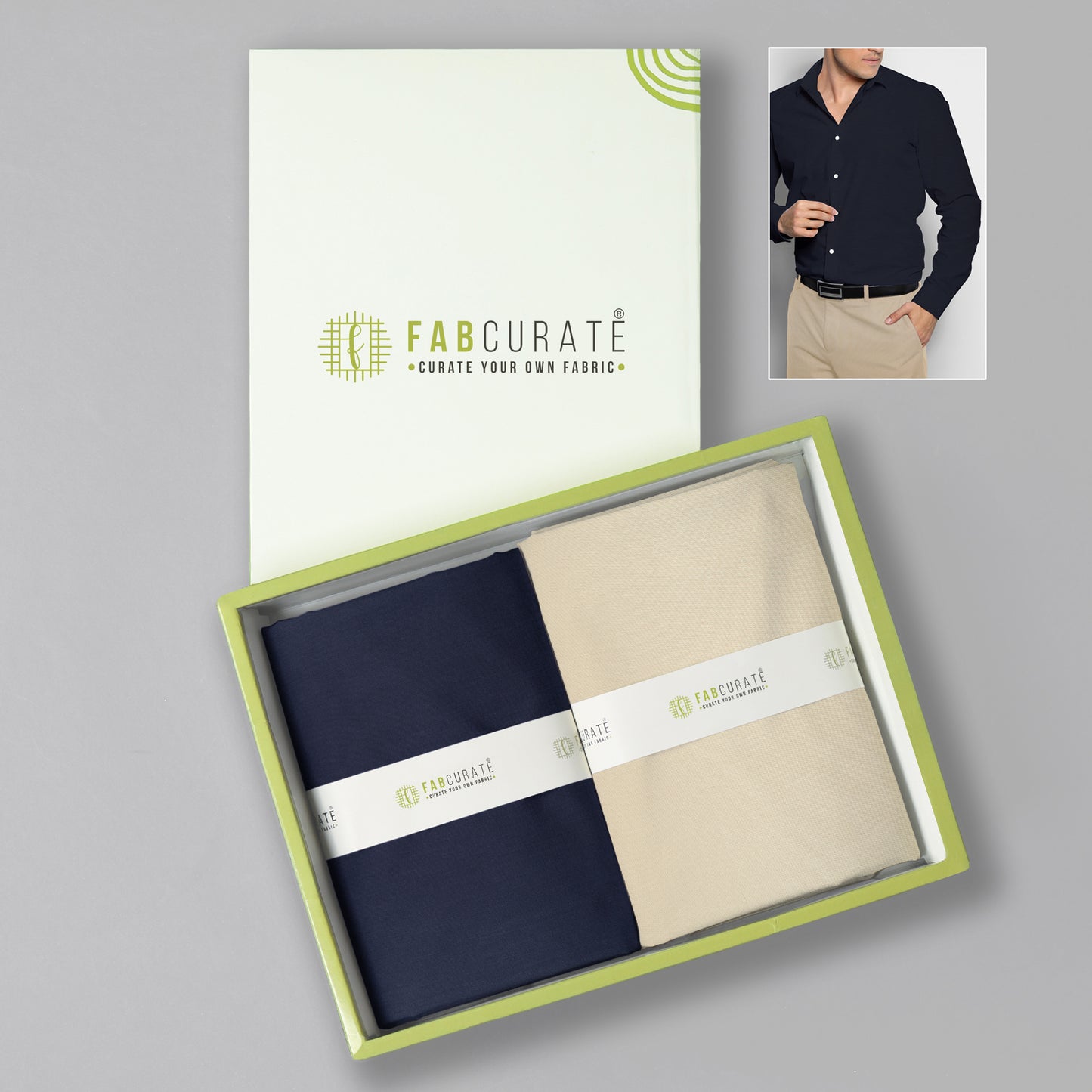 Men's Unstitched Shirt and Pant Fabric Combo in Gifting Case