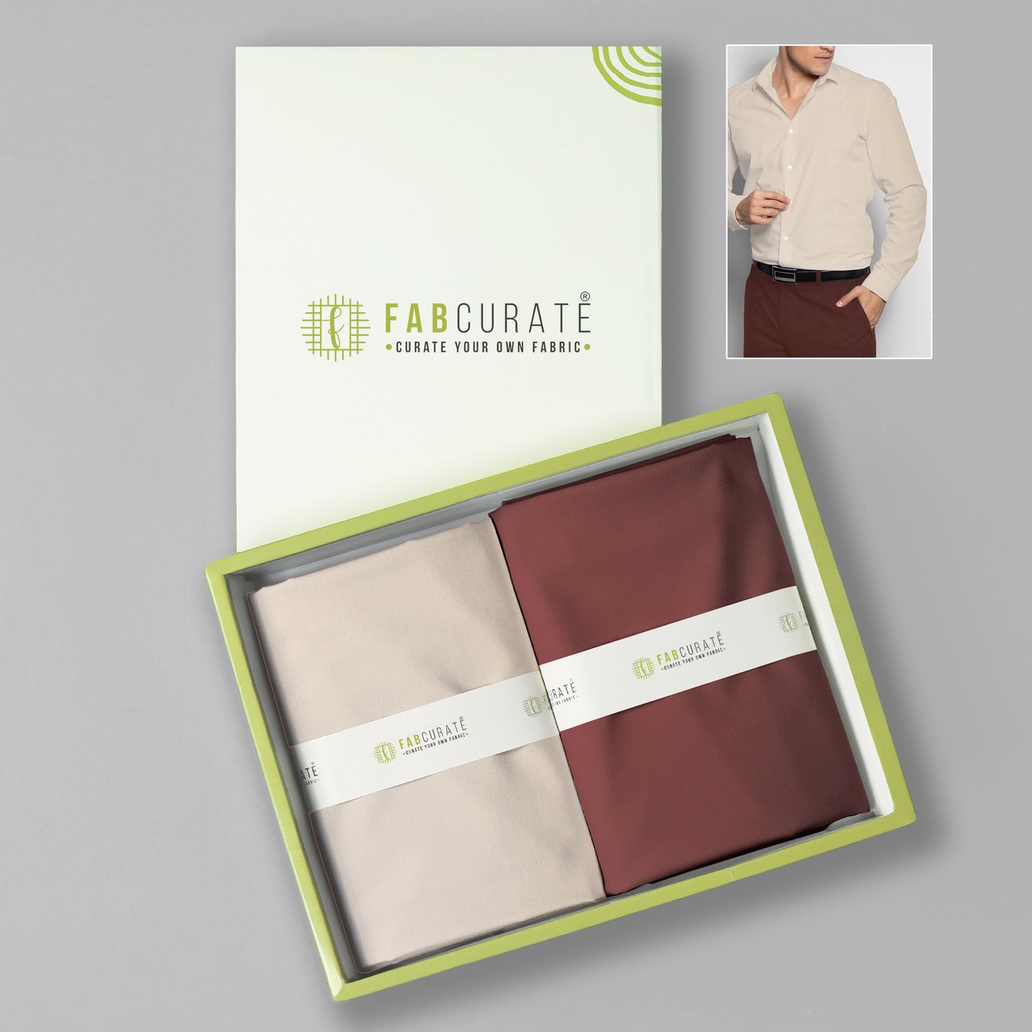 Men's Unstitched Shirt and Pant Fabric Combo in Gifting Case