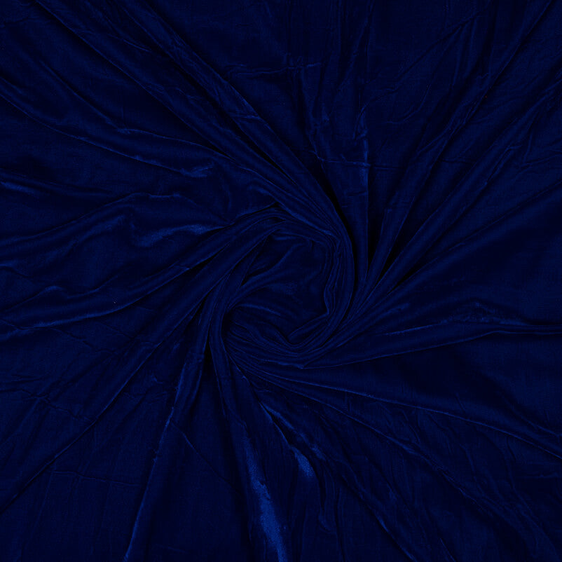 Royal Blue Plain Export Quality Micro Velvet Fabric