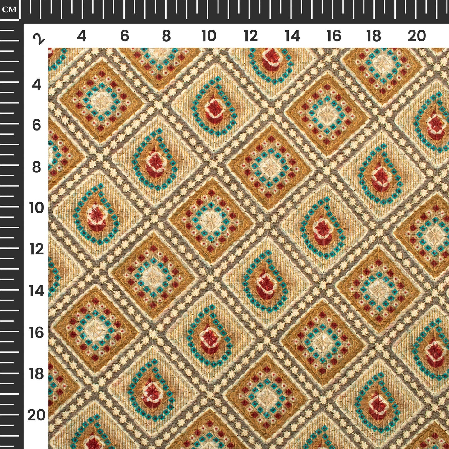 Exclusive Bandhanii Position Print On Embroidery Fabric(Width 56 Inches)