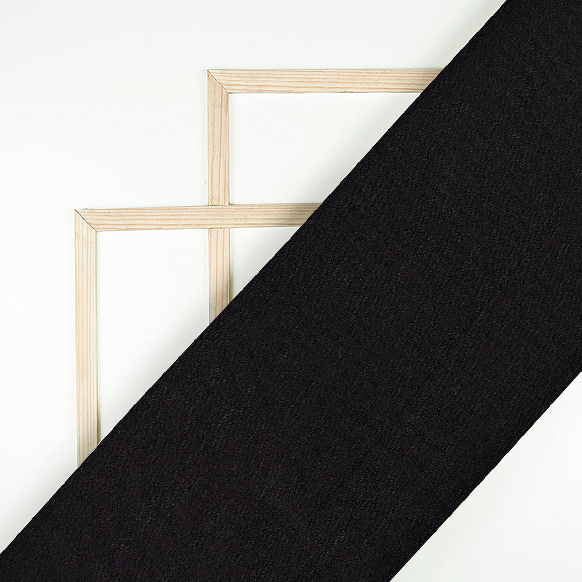 Black Textured Plain Art Silk Fabric