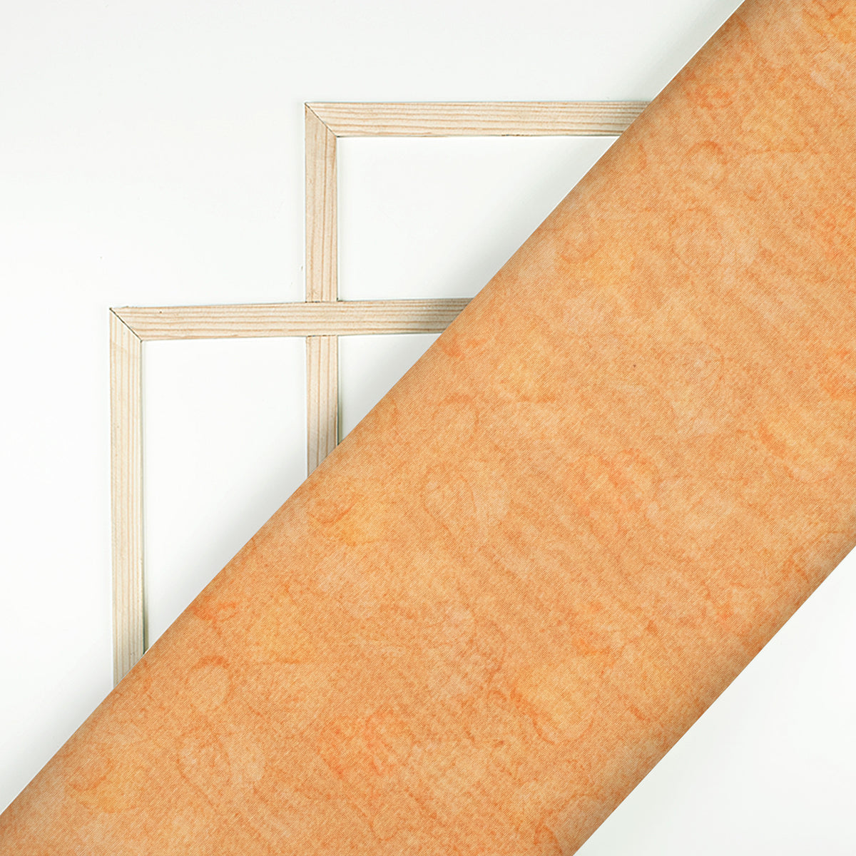 Light Orange Abstract Digital Print Chanderi Fabric