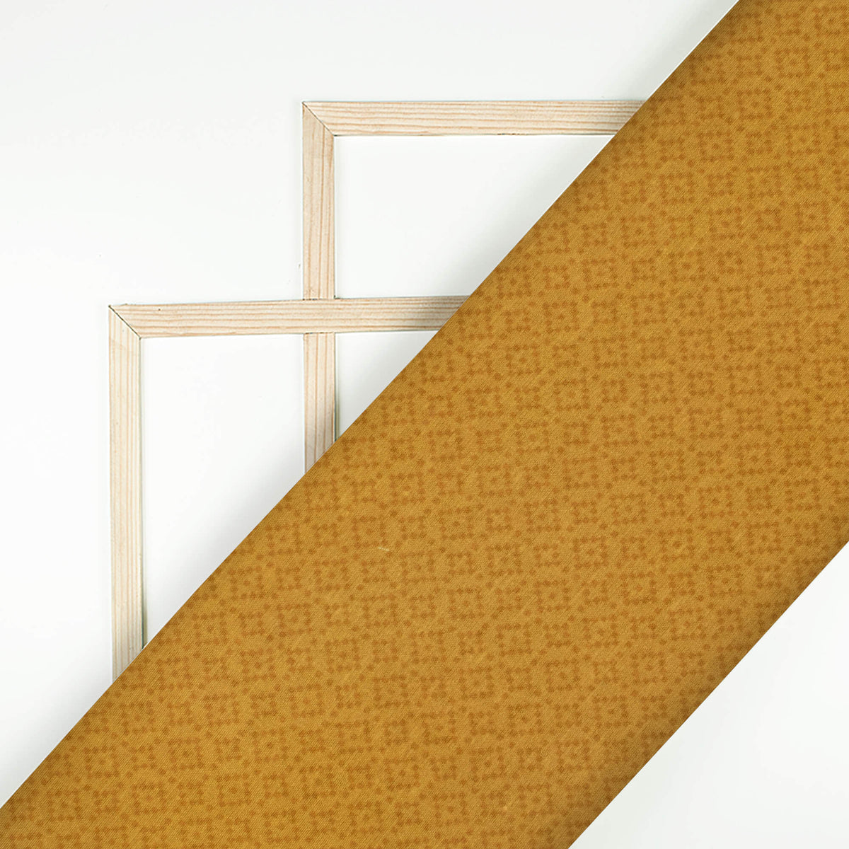 Dijon Yellow Geometric Digital Print Suhana Chanderi Fabric(Width 56 Inches)