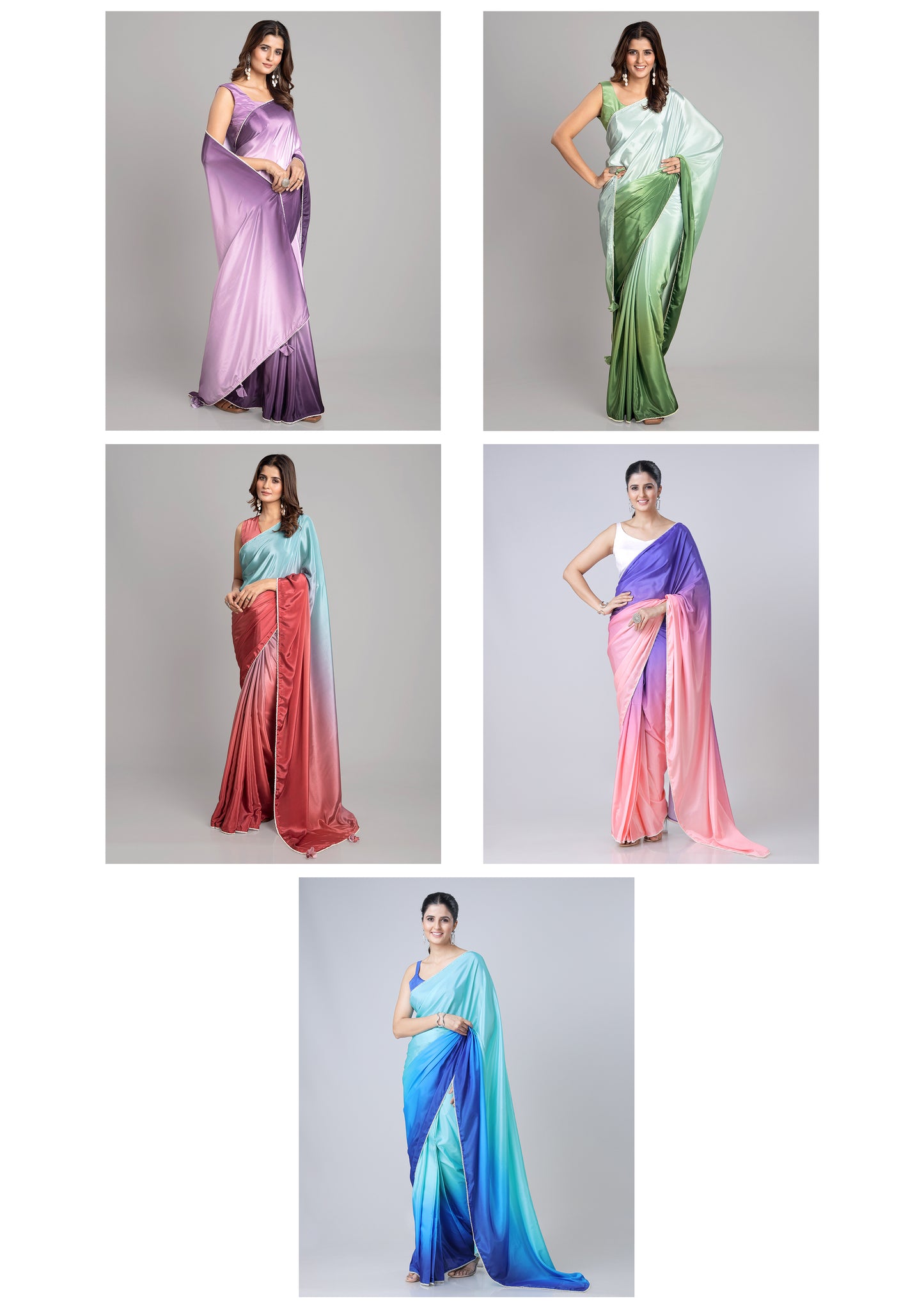 Soft Ombre Saree Catalogue For Wholesale Set of 5 Sarees