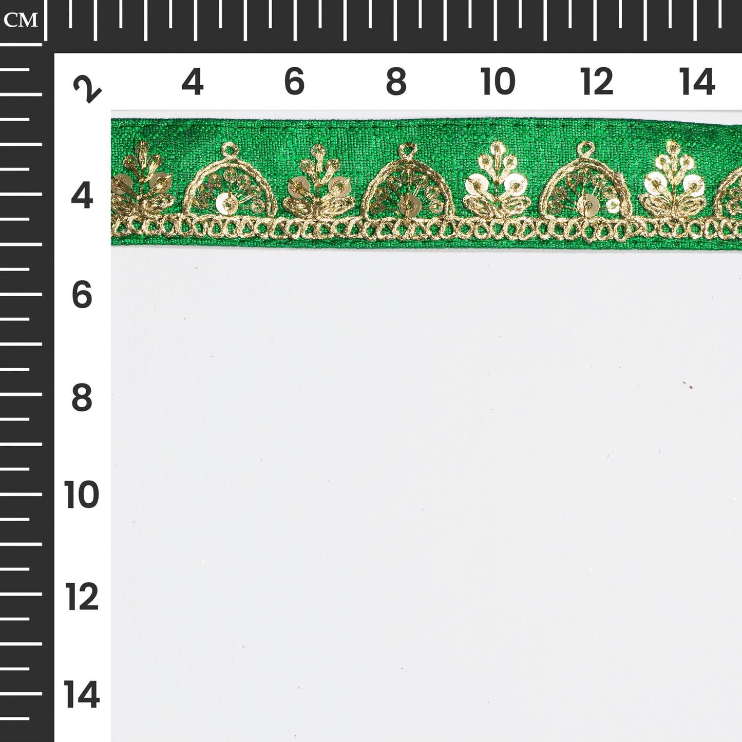Green Sequins Zari Embroidered Fancy Lace (9 Mtr)