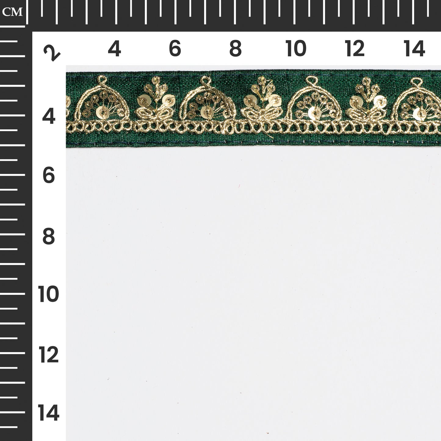 Dark Green Sequins Zari Embroidered Fancy Lace (9 Mtr)