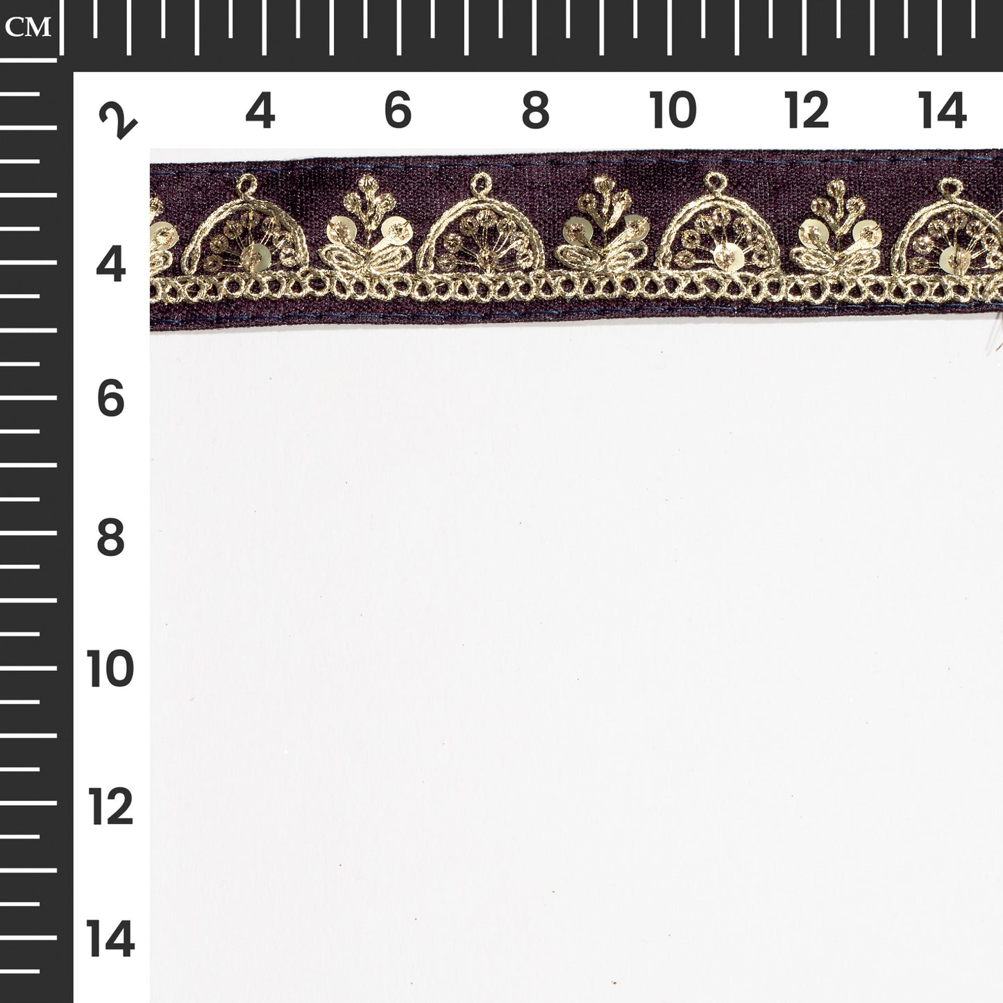 Dark Purple Sequins Zari Embroidered Fancy Lace (9 Mtr)