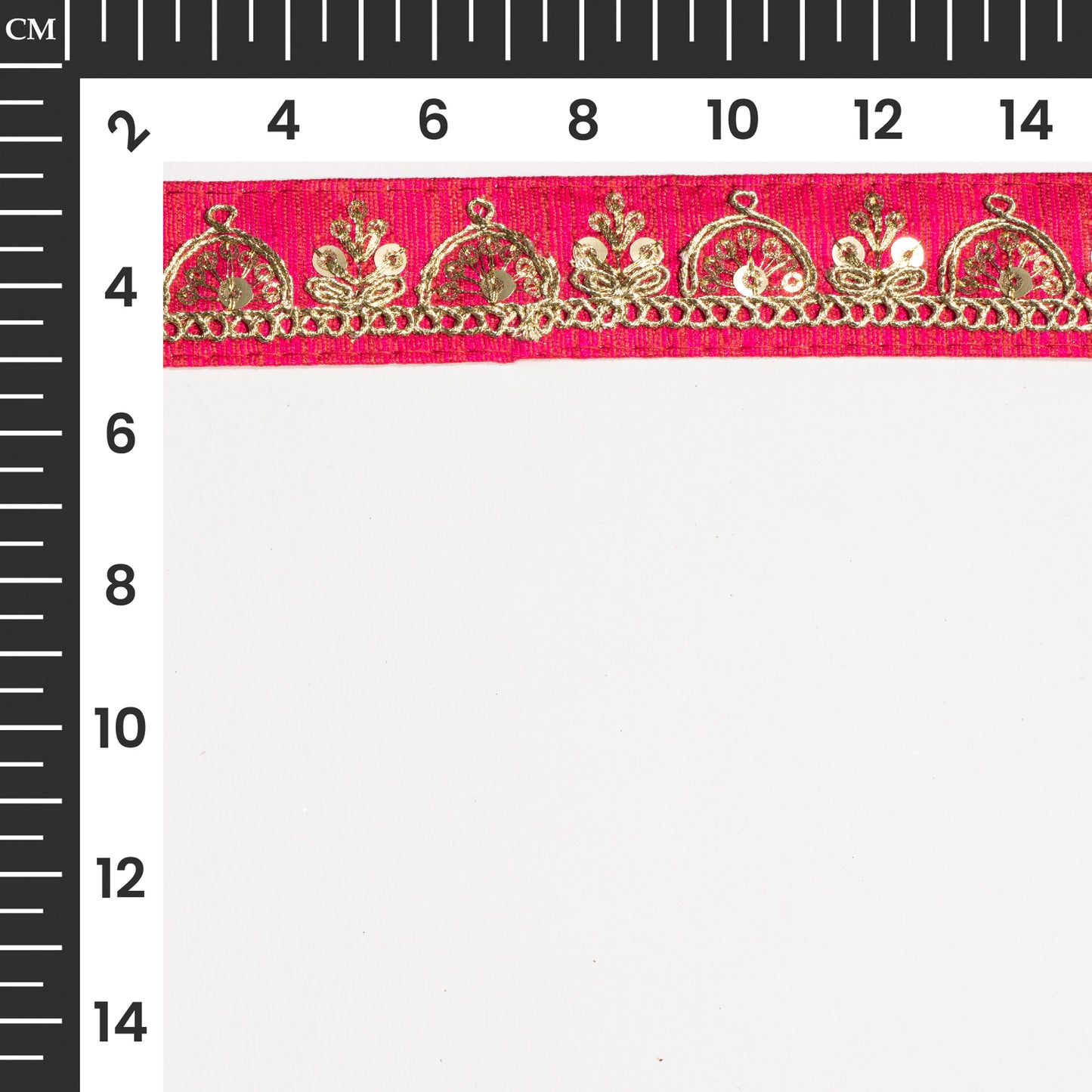 Fuchsia Sequins Zari Embroidered Fancy Lace (9 Mtr)