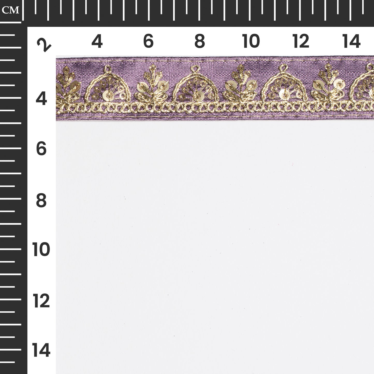 Purple Sequins Zari Embroidered Fancy Lace (9 Mtr)