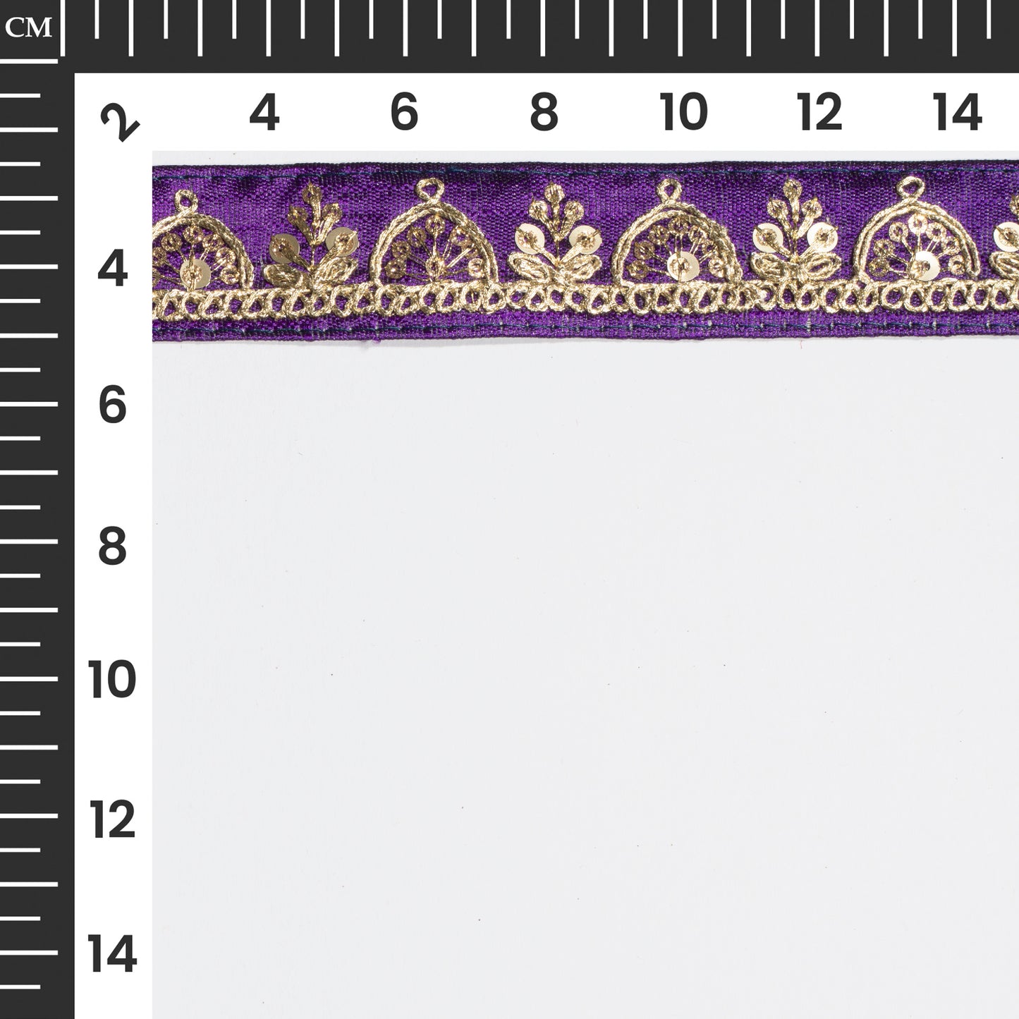 Violet Purple Sequins Zari Embroidered Fancy Lace (9 Mtr)