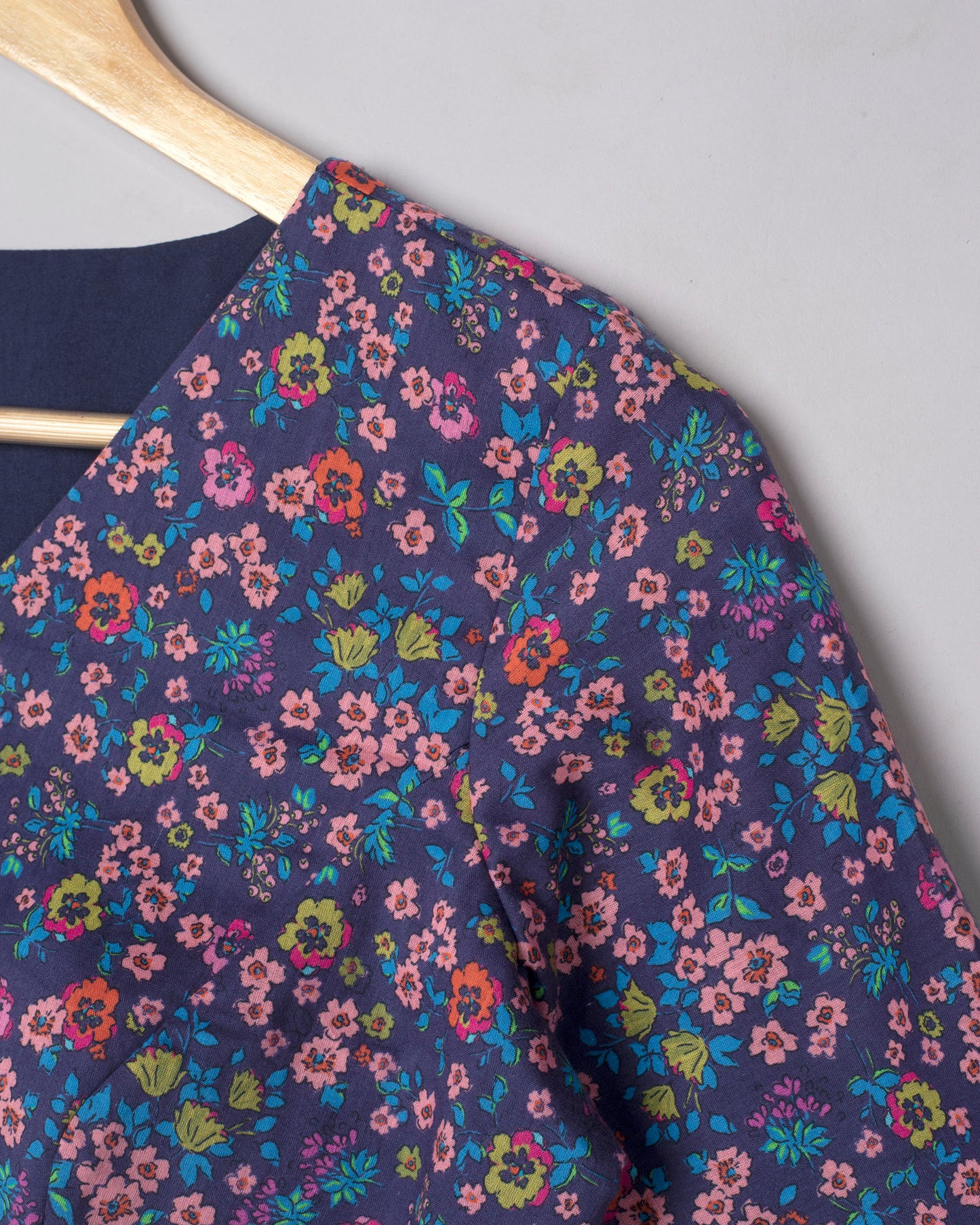 Beautiful Floral V Neck Cotton Blouse
